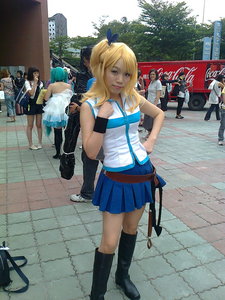  FAIRY TAIL!! Lucy~~ last year,i went to CWT(in Taiwan),many people cosplay. :))