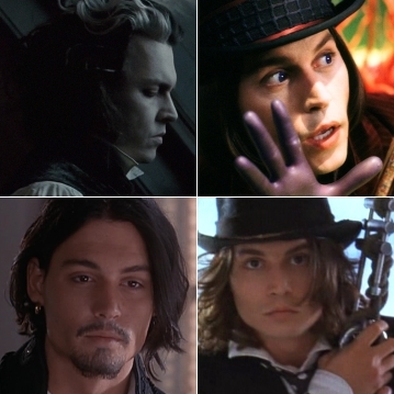 My main 4 who mean A LOT to me: 1. Sweeney Todd because he's the most good looking (imo) and his whole story and life is sad but beautiful in so many ways! 2. Willy Wonka because he's asexual and antisocial like me! If he was a real person, he would be my best friend. ^^ 3. Don Juan Demarco because he's a daydreamer and believes in his own dream world like me. He gives me strength and courage to believe in my own fantasies! 4. Sam because he loves Joon even if she's 'different' I wish guys like that would really exist.
