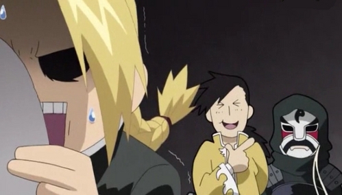 Hmm..my favorite anime Character right now goes to My Pint Sized Homeboy Ed From FMA! he's awesome!x)