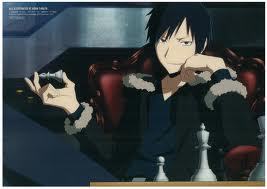  Orihara Izaya~ The Information Broker He spins around in his computer chair laughing at absolutley laughing and then he stomps on girl's cell phones reconsidering that it it no longer his hobbie! My fav character in Durarara thoguh...