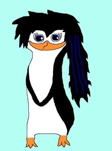  My penguin Emma. She's taller than Rico but smaller than Kowalski. And even though its hard to see in this pic her eyes are a very dark blue. :)