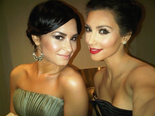  Demi Lovato with Kim Kardashian