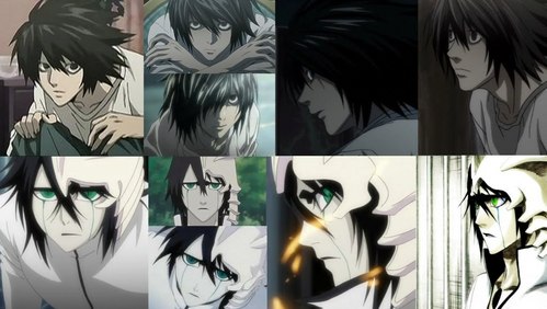  I always thought Ulquiorra from Bleach and एल from Death Note looked alike... :)