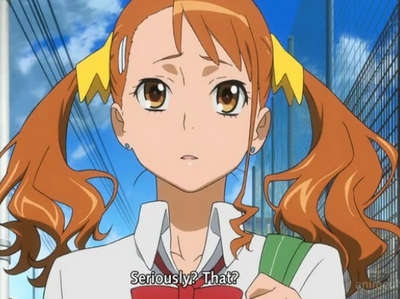 Naruko-chan from AnoHana! she usually wears pigtails!