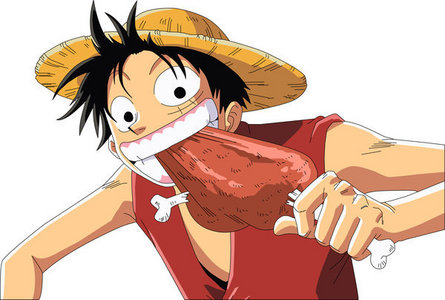 luffy with his meat 