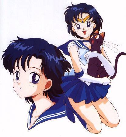  Sailor Mercury/Ami-chan and Luna from Sailor Moon