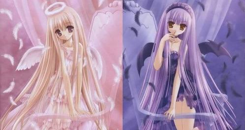  How 'bout these? http://i219.photobucket.com/albums/cc277/the_overlord_of_chaos/anime/anime-5.jpg http://i1219.photobucket.com/albums/dd423/kawaii-neko94/Angel%20Devil/1.jpg http://i279.photobucket.com/albums/kk154/phsychogirl6395/Angels/anime_angelsis.jpg