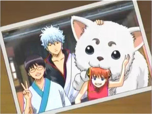  The yorozuya trio and their pet and mascot Sadaharu!