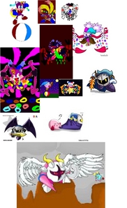  Sure with all his different forms in different drawings draw him with his brother Marx sometimes other times with his friend Galacta Knight other times battling Kirby или Meta Knight
