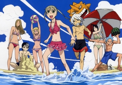  The Main Soul Eater cast at the spiaggia and it looks like they're having fun!