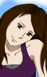  This is an animé self portrait I drew a while il y a :3 My hair's a bit shorter now though :P
