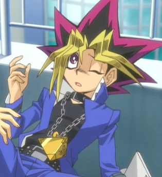  One Character I wish I could be is Yugi-boy from Yu-Gi-Oh! it would be cool to duel with holographic duel monsters and playing in finals (the Battle City and Duel Kingdom..) and having Friends with me every step of the way cheering me on and also I Cinta his battle city on outfit.