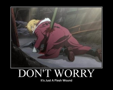  That akward moment when you're bleeding to death.