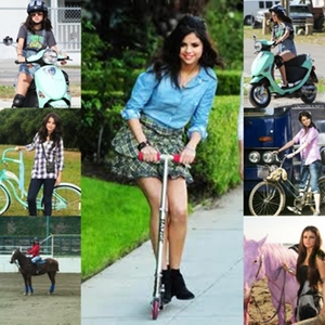  Selena driving scooter, motorcycle, bicycle, and horse.. hope u like it...