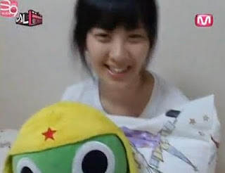  Seohyun with her keroro plush doll. i buy her a lot. HAHA!