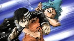  black bituin and death the kid from soul eater :D XD @ black star's face !!