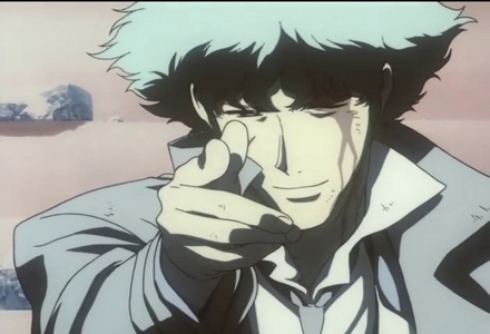 Spike! He has cool hair XD (From Cowboy Bebop, btw) oh and Grimmjow's hair is cool XD.