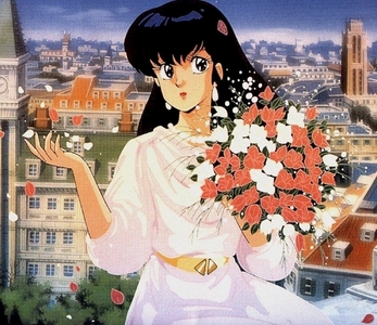Anime Character Holding Flowers Okay..how about this one!..but I'm not exactly sure if she's from a specific anime.