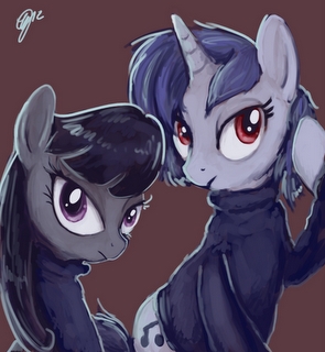 Octavia and Vinyl Scratch...Okay...I KNOW only one is supposed to be chosen, but I love them! But, really, all the bakckground ponies are awesome and the fandom has given them all wonderful and unique personalities! 
