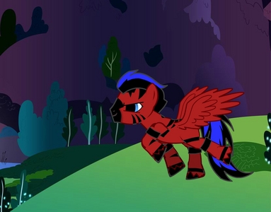  Name's Thunderchord, cutie mark... Flaming Guitar. Y U NO put on? i couldnt for some reason... I don't play heavy metal. just punk, rock, and alternative. Red and Blue one...