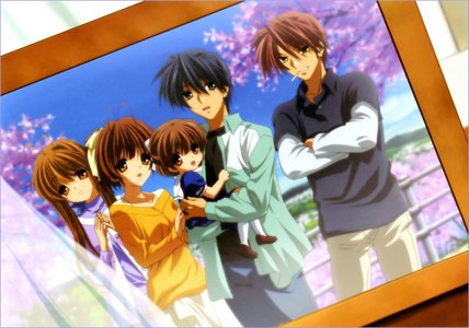  hah!!! I got it,,Clannad After Story!!!! with a full family