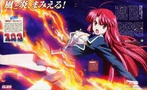  Ano from Kaze no Stigma.... she can make a fuoco to keep me warm and i probably wouldn't want to leave an island if it was only me and her on it...