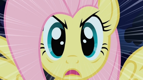  Fluttershy has an awesome "death glare"...
