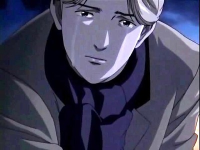  Johan Liebert, this was the first and only time he cried.it was for a orphan kid that reminded him of his messed up past. also it showed the Johan wasn't such a bad guy after all that he did have a heart.