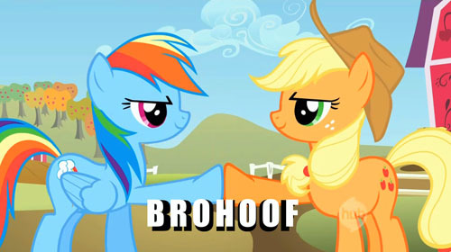My friends and me Brohoofed. (all Pegasisters)

Family didn't care, my dad will make fun sometimes but nothing i can't live with.