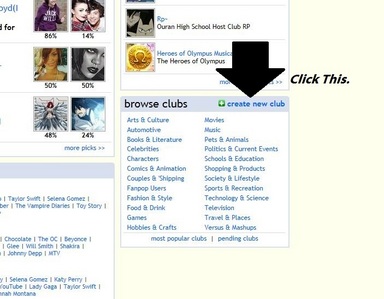  [b][i]1) Go to the ফ্যানপপ homepage.[/b][/i] [b][i]2) Scroll down to 'Browse Clubs' like in this ছবি and click 'Create New Club'.[/b][/i]