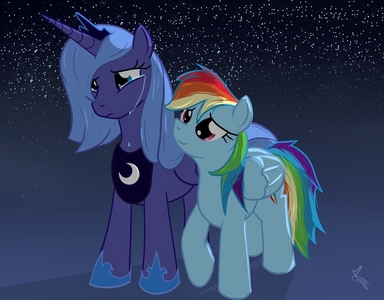 My favorite pony is Dashie, if my profile pic doesnt say that about me. She actually got me started on ponies.
I think my second is Luna. I just really really love Luna!! 