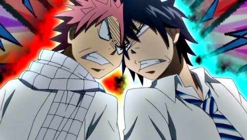  MDR every time natsu and gray see each other they have the same angry looking face. It's so funny!
