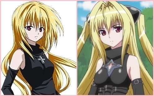  Eve from Black Cat and Yami from To Love-Ru Although these two anime/manga are made da the same person so that would probably explain why they look identical.