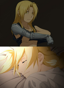  Edward Elric getting dressed/taking clothes off and sleeping.