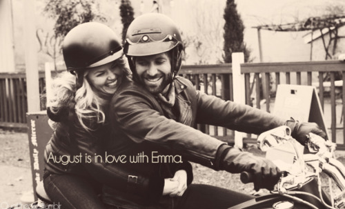  It's only my biggest dream for OUAT!!!!!!! I ship them pretty hardcore. I really want August to be Emma's true l’amour and for Emma to turn August back into a real boy (or man) par true love's kiss. ou for Emma to die (for real ou sleeping death) and for August to wake her up. And then they can get married and live happily ever after!!! I also think that August is really great with Henry and would make a great father. Plus, look at the way she smiles in this pic! It's true love, I'm telling ya!