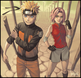 Naruto and Sakura! Naruto has Hinata and Sakura has Sasuke! Theses two are FRIENDS ONLY!!!