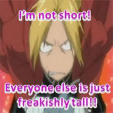  Edward Elric...And his slightly short stature.