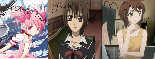  Mai Taniyama from Ghost Hunt and Yuki from Vampire knight- best friends. if they where abit younger i think theye wholud both be best 老友记 with Madoka Kaname from Puella Magi Madoka Magica