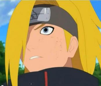  My kegemaran Anime is Naruto Shippuden :) and my kegemaran character is Deidara! :D then it's Gaara