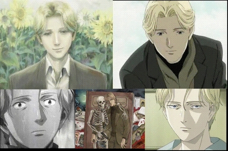  Well i would say Johan Liebert. he's Obsessed with a lot of thing. like red wine, helping kids sorta, getting revenge for his sister Anna, and killing. also he has a disorder he thinks there's MONSTER inside of him. and that Anna his sister 或者 Dr. Tenma (he saved his life when he was a kid) is to shoot him in the head to get ride of the monster. Hes one insane dude. XD