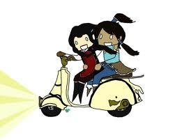  Cars are so last year, Asami, Korra, and I use mopeds!