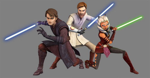 I always liked this one with her new look. Sorry that Obi-Wan and Anakin are in the picture with her. Most of my pictures from Clone Wars are of Anakin or the two of them together and with Obi-Wan too,