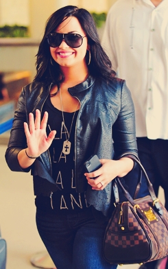 Demi wearing a leather jacket :)