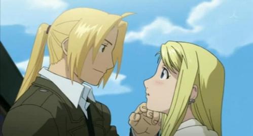  Edward Elric and Winry Rockbell, i heard n Brotherhood they actually date.