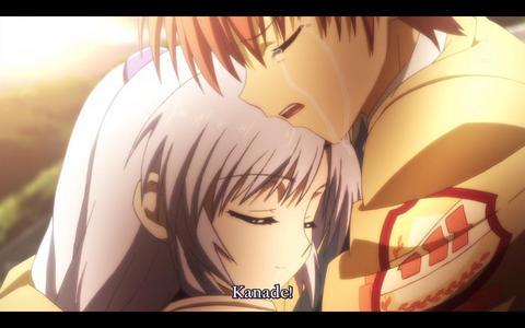  The last scene of ángel Beats between Kanade and Yuzuru..I cried so hard :'(