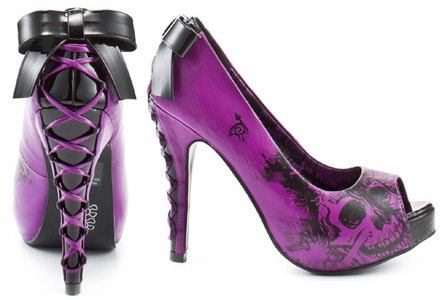  These purple corset heels. I saw them in an ad a number of times and just thought they were epic. I'd never actually wear them in public unless I was going to a costume party oder something though. lol.
