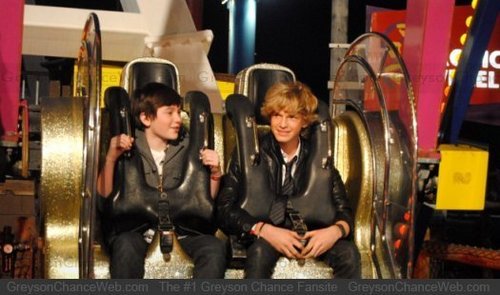 Bring it on!
Greyson Chance was at Cody Simpson's 14 birthday party and are best buds with each other!