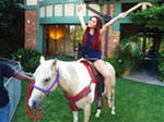  Ari on a horse<3