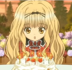  Well this is picture of Rima-chan with her birthday cake at her birthday party..hope it still counts!