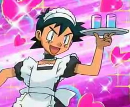  Satoshi-kun (known as "Ash" in the english dub) from Pokemon wearing a maid outfit! hehe :p